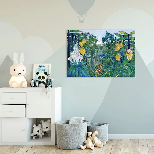 Cuadros Para Pintar Leon Selva Niños Kit Canvas C/ Pinturas