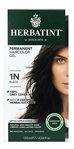 Herbatint Herbal Permanente Del Pelo Del Gel Del Color, Negr