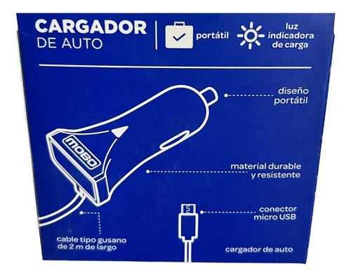 Cargador De Auto (plug-in) Microusb V8 Mobo