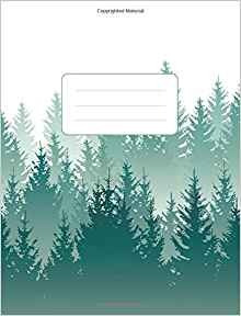 Composition Notebook Misty Green Forest Landscape 100 Pages 