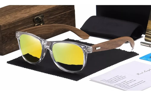 Gafas Lentes De Sol En Caja De Madera 