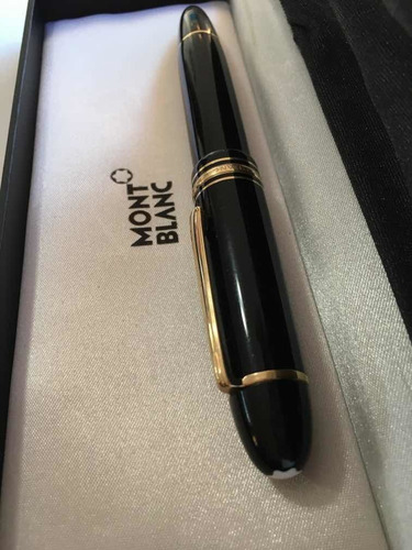 Pluma Montblanc Con Punta De Oro, En Su Estuche. Nueva.
