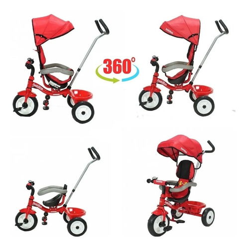 Triciclo Bebitos 6419 Asiento Gira 360 Manija Direccional