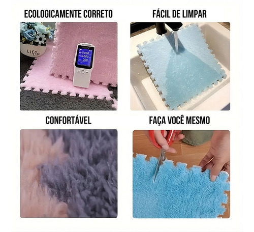 Tapete Estilo Tatame Fofinho De Pelucia Kit Com 20