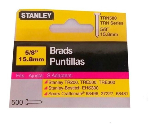 Clavo Stanley 5/8  Para Engrapadora Tr200 Caja 500  Pzas