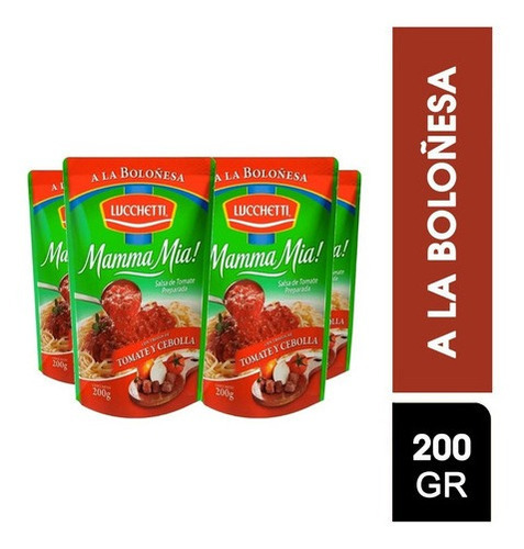 Pack 4 Salsas De Tomate Mamma Mia Bologñesa 200g C/u