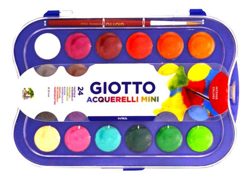 Mini Aquarela Em Pastilha Giotto Intense Colors Com 24 Cores