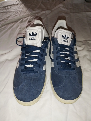 Tenis adidas Gazelle #25.5 Azules Con Blanco