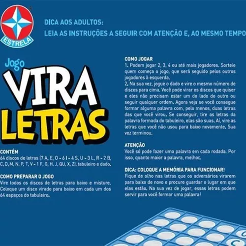 Jogo Vira Letras- Estrela- Para Alfabetização!
