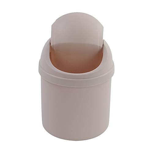 0.7 Gallon Plastic Mini Trash Can, Tiny Swing Lid Waste...