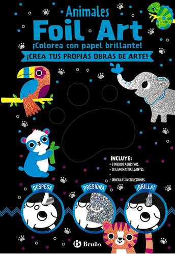 Foil Art Colorea Con Papel Brillante Animales - Aa,vv