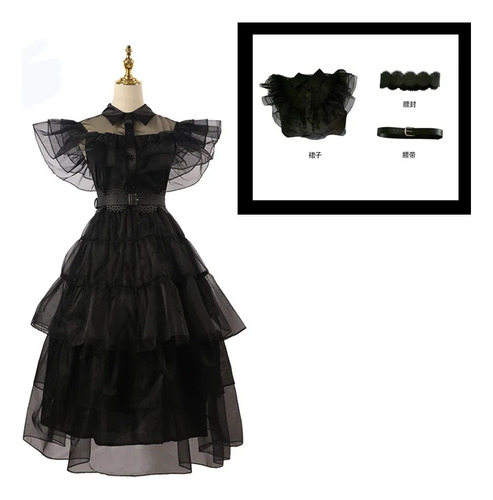 Vestido De Cosplay Del Miércoles De Cine Wednesday Addams Co