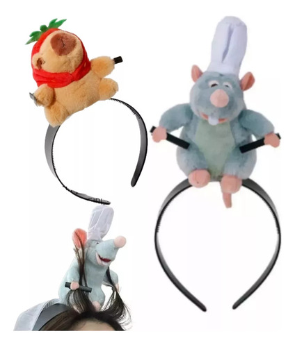 Diademas Ratatouille + Capibara, Tarjetas Para El Pelo