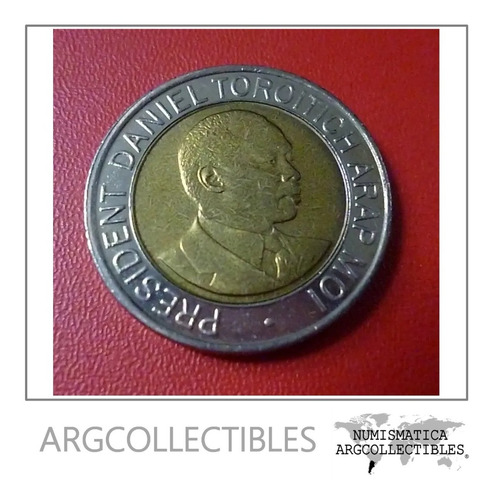 Kenia Moneda Bimetalica Daniel Toroitich 20 Shillings 1998