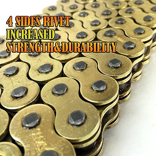 O-ring 520 120 Links Motorcycle Chain, Gold, With 1 Con...