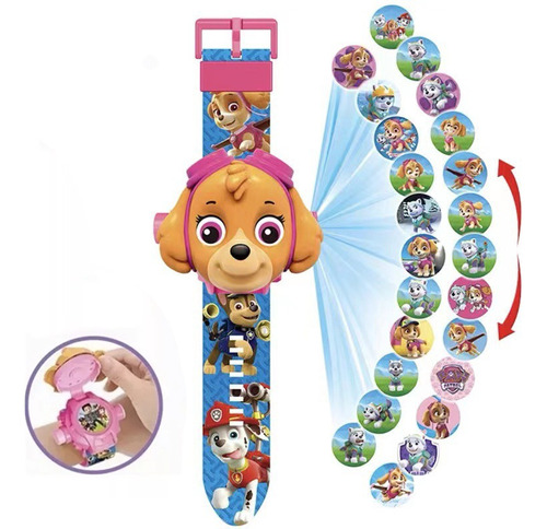 Reloj Proyector De 24 Imágenes Paw Patrol Niño, Skye