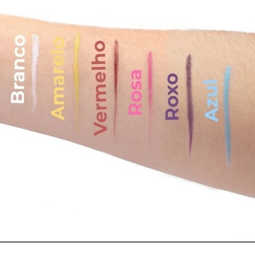 Kit de delineador de ojos de 6 colores, lapislázuli, bolígrafo blanco y 5 colores, efecto mate