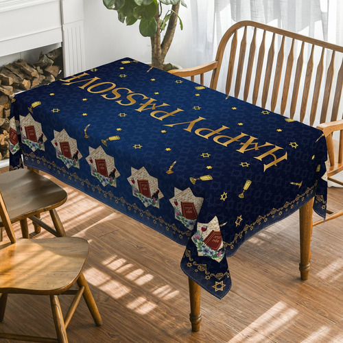 Mantel Rectangular De 152 X 213 Cm Vintage Azul Profundo