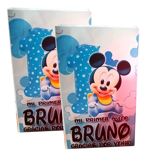 Bolsitas Golosineras Mickey Bebe X 25 Cumpleaños Fiestas