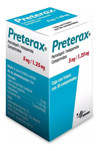 Preterax 5 Mg / 1.25 Mg 30 Comprimidos