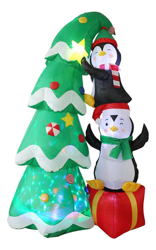 De Navidad Inflable De 7 Pies Luminoso Grande Con Luces Led