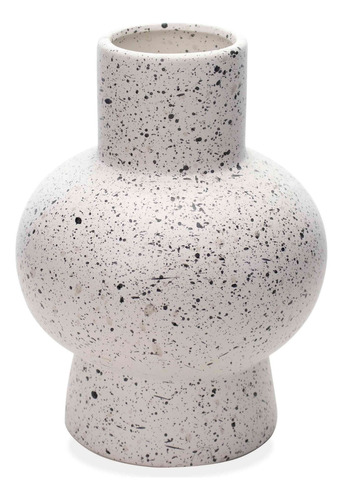 Vaso Decorativo Em Cerâmica Flocos Branco 20x13 Cm - D'rossi