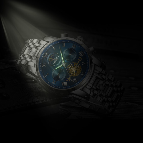 Relojes Nibosi Skeleton Chronograph Quartz Hombre