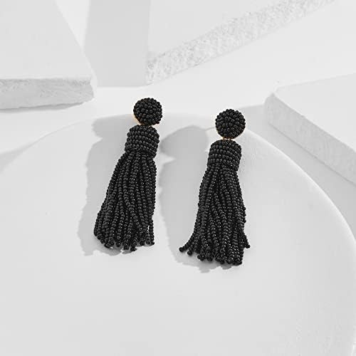 Tovaba Pendientes De Cuentas Negras Pendientes Bohemios Para
