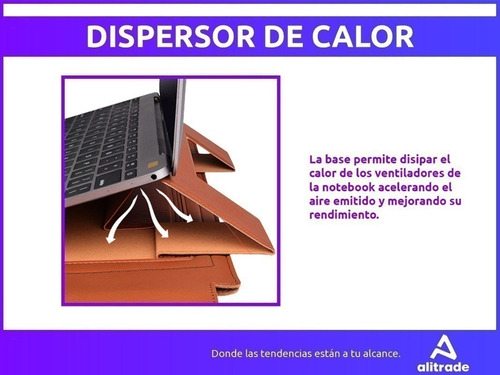Imagen 6 de 10 de Funda Para Notebook 3en1 Soporte Mouse Pad 13.3 Impermeable