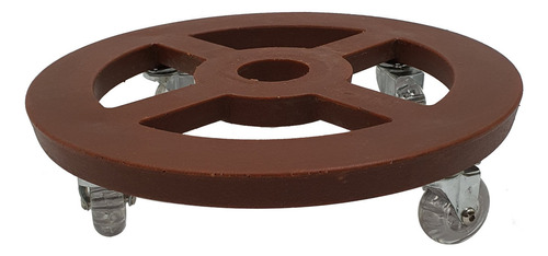 Suporte Redondo Com Roda 20cm - Alpe & Aritana Cor Chocolate