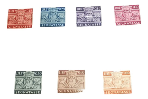 7 Estampillas San Marino Segnatasse 1945
