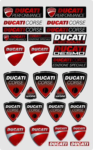 Kit Adesivos Capacete Ducati Corse Ktcp128 Cor Vermelho Ducati