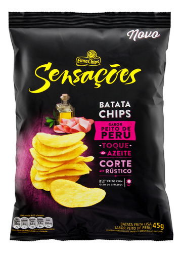 Batata Frita Lisa Elma Chips Sensações peito de peru sem glúten 45 g