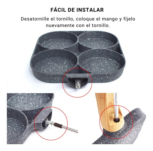 Sartén 4 En 1 Roca Volcánica Acero Antiadherente Inducción Corazones