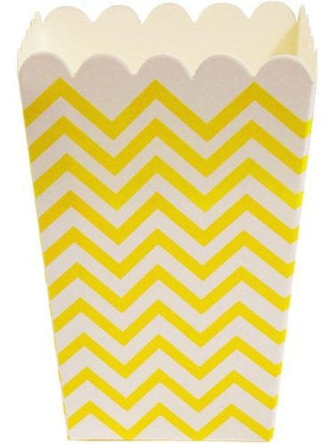 Cajita Popcorn Chevron X 12 Amarilla