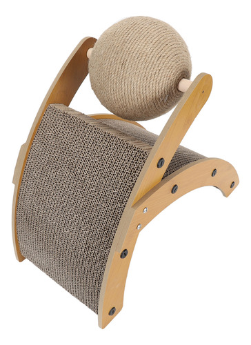 Rascador Curvo Para Rascar Gatos, Bola Giratoria, Vertical