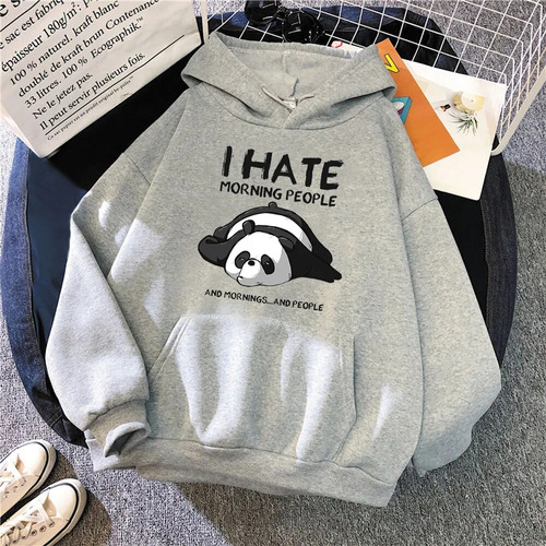 Común Sudadera Con Estampado De Letras De Panda Para Hombre