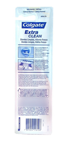 Colgate Extra Clean Cepillo Dental Adulto Medio X 3 Unidades