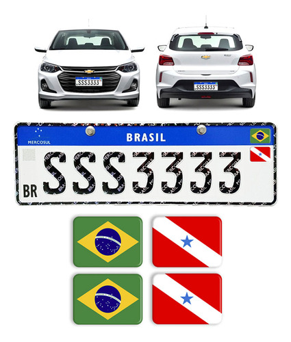 Adesivos Bandeiras Brasil E Pará Placa Nova Carro Resinados