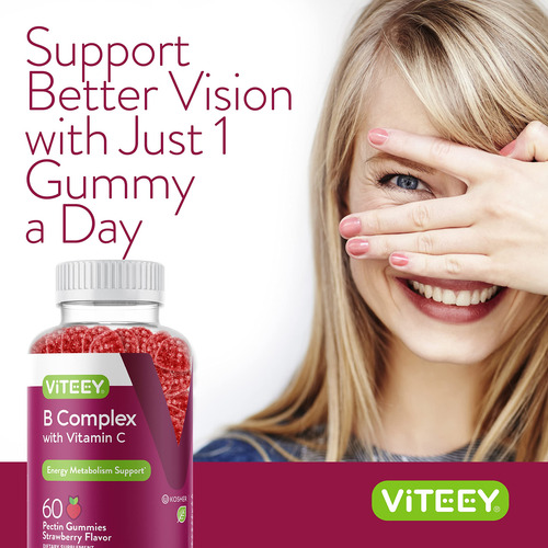 Viteey Gomitas Complejo B 60 Uds Sabor Fresa Veganas