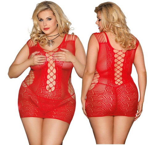 Oh Vicky! Vestido Rojo Sexy De Red Calado - Talle Xl/2xl