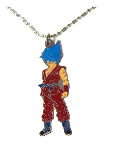 Imagen 1 de 1 de Dragon Ball Super Dije Collar Kakaroto Sayayin Dios Blue