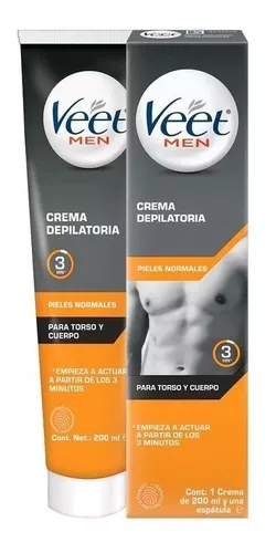 Crema depilatoria corporal para todo tipo de pieles Carrefour Men 200 ml.