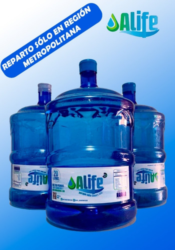 Agua Purificada Alcalina 3 Bidones + Carga