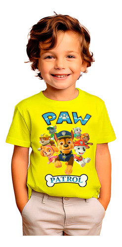 Polera Estampada 100%algodón Niño Paw Patrol Personajes 058