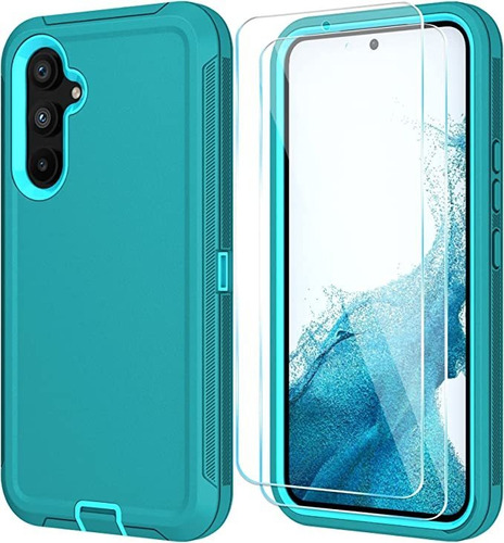 Funda P/galaxy A54 5g+2 Protectores De Pantalla Hd Azul Ciel