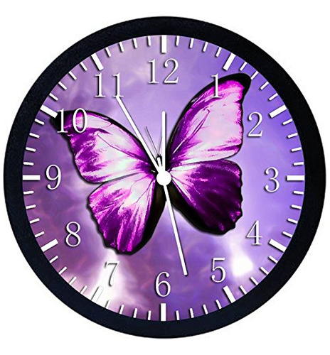 Reloj De Pared Con Forma De Mariposa Morada, Grande, 12  , M