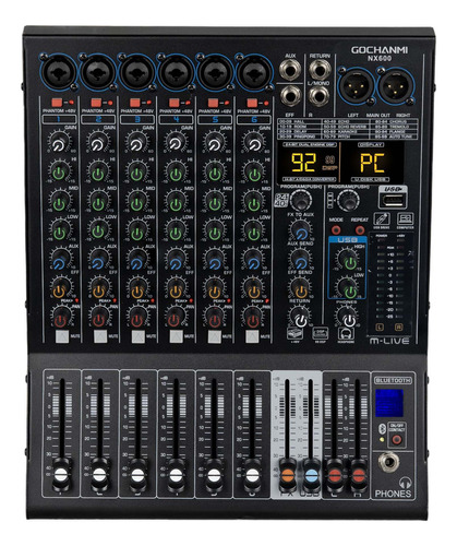 Mezladora Gc Nx600 Audio Mixer Profesional 99 Dsp 6 Canales