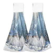 Comprar Ffyho Winter Rural Village Toalla Cocina Colgante Lazo 2