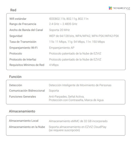 Combo X2 Ezviz Cb8 2k 360 Batería Sirena Ext + Memoria 32gb